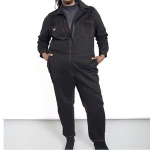Wildfang | The Essential Long Sleeve Coverall Jumpsuit Black Workwear XXL
